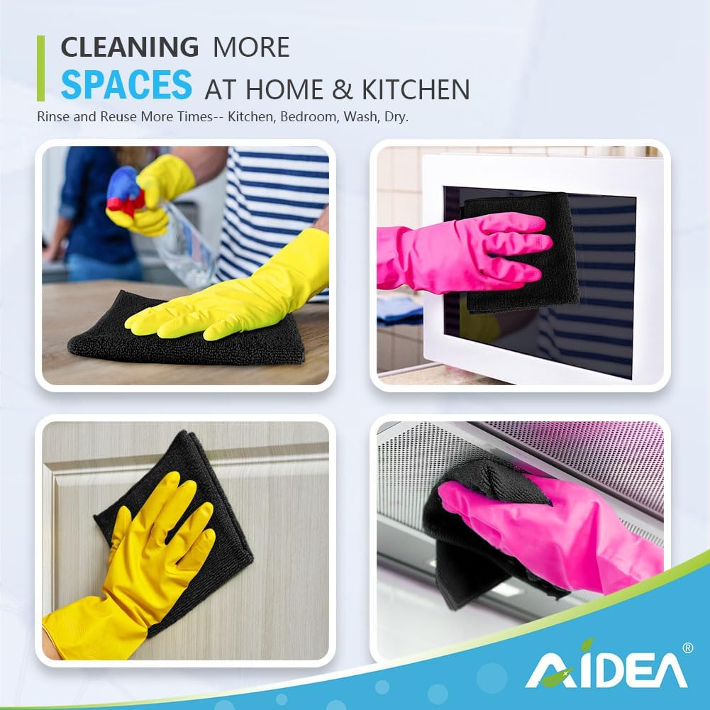 AIDEA Microfiber Cleaning Cloth 100PK, Soft Microfiber Towels for Cars, Absorbent Cleaning Rags