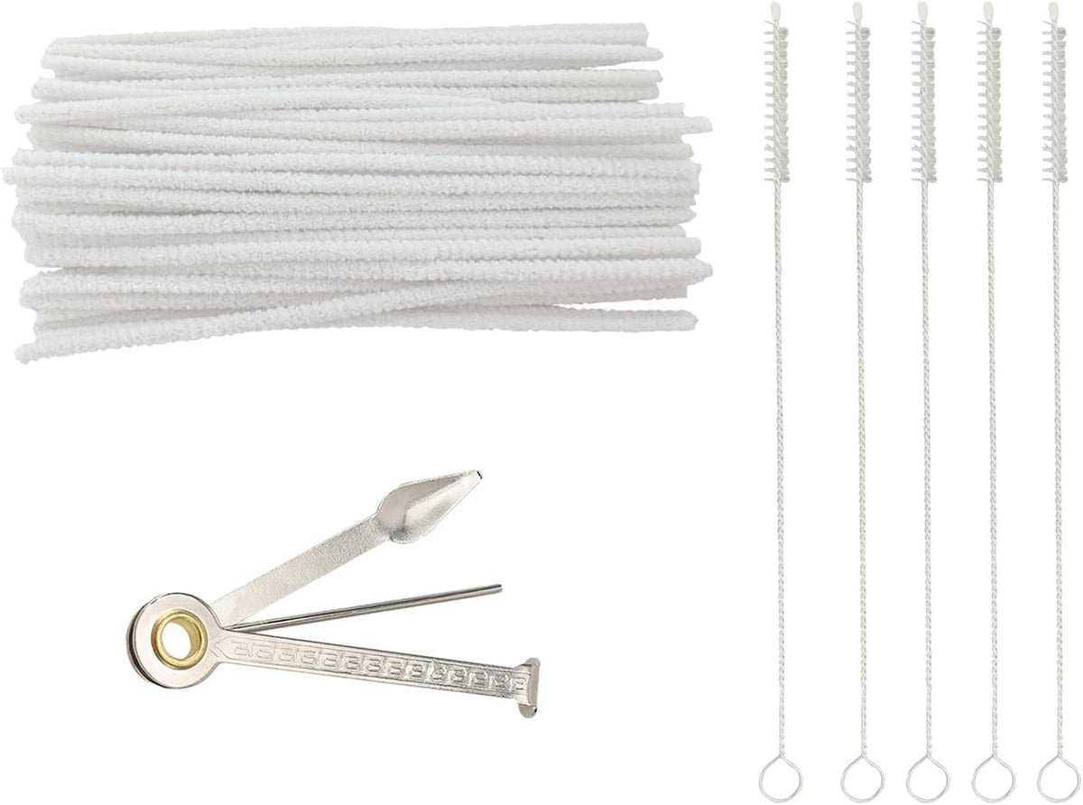 WAFJAMF Multifunctional Pipe Cleaning Kit,50 Pieces of Cleaning Strip 1 Pcs 3-in-1 Pipe Tamper