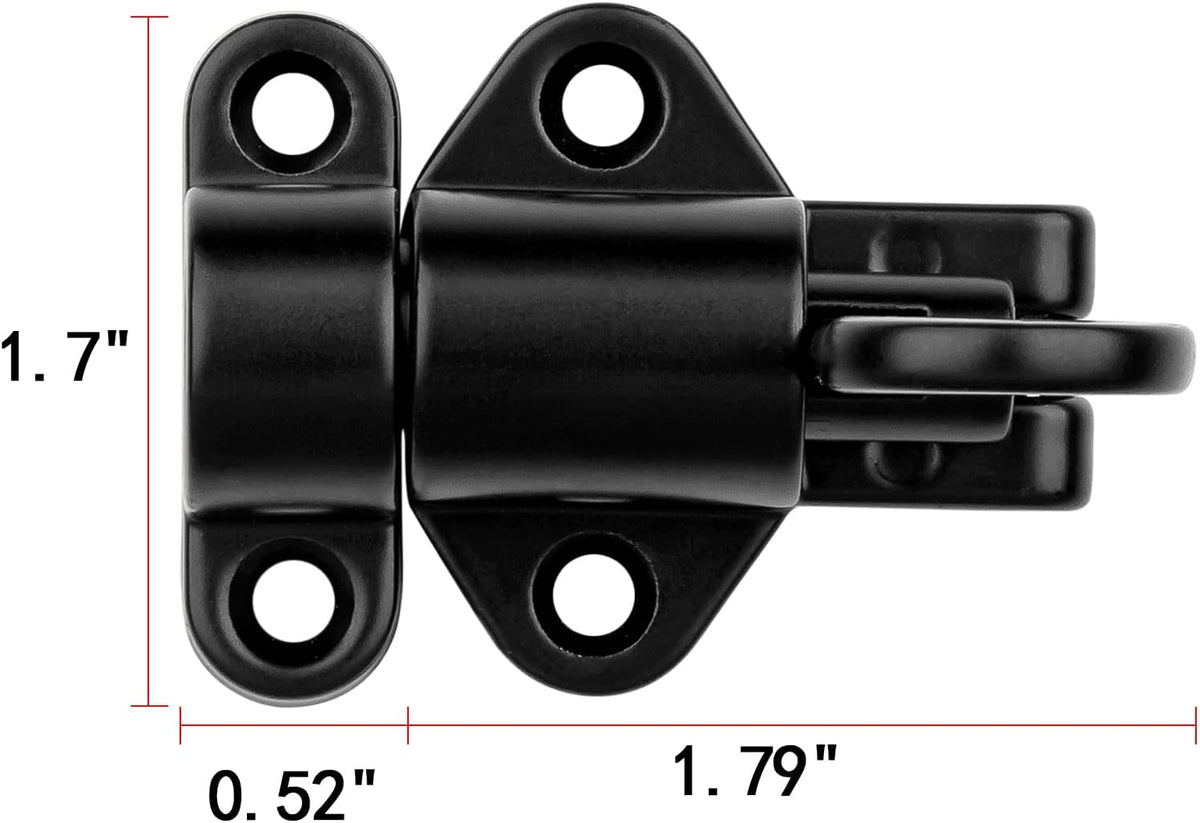 3 Packs Self-Closing Latches，Black Spring Door Lock，Resilient Bolt Latch Aluminum Alloy Safety