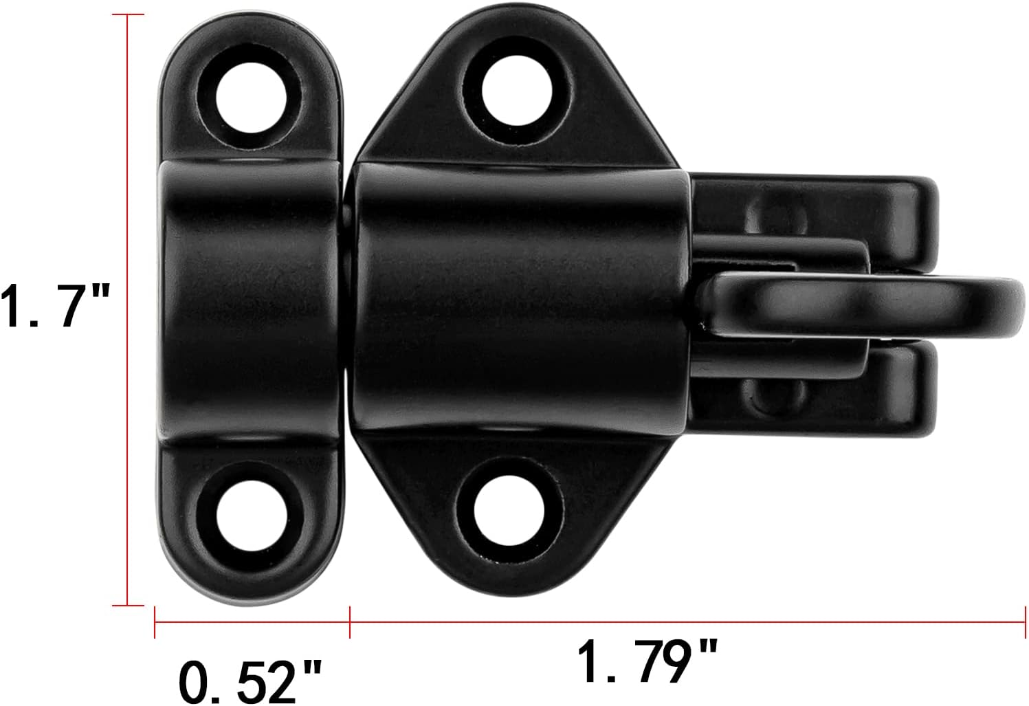5 Packs Self-Closing Latches，Black Spring Door Lock，Resilient Bolt Latch Aluminum Alloy Safety