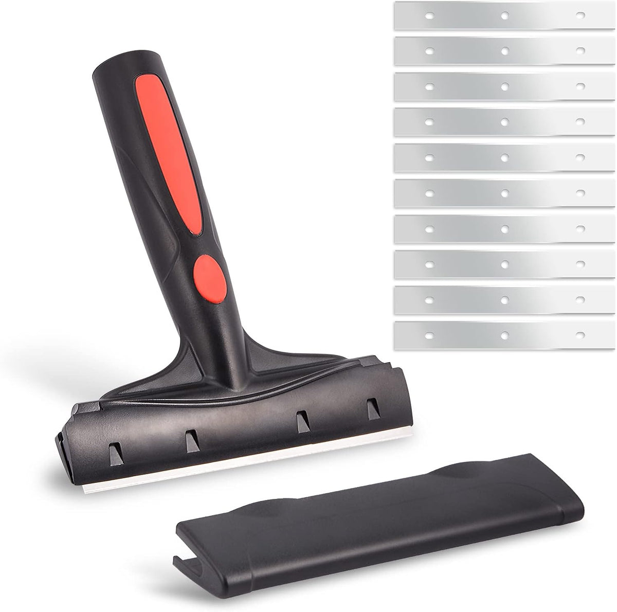 EHDIS Razor Blade Scraper, 6" Scraper Adhesive Remover Tool with 10 Double-Edge Blades for Cleaning