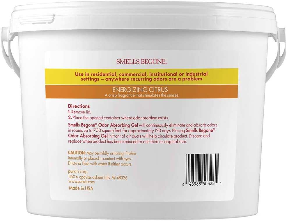 SMELLS BEGONE 1-Gallon Odor Absorber Gel - Air Freshener & Odor Eliminator for Homes, Garages &