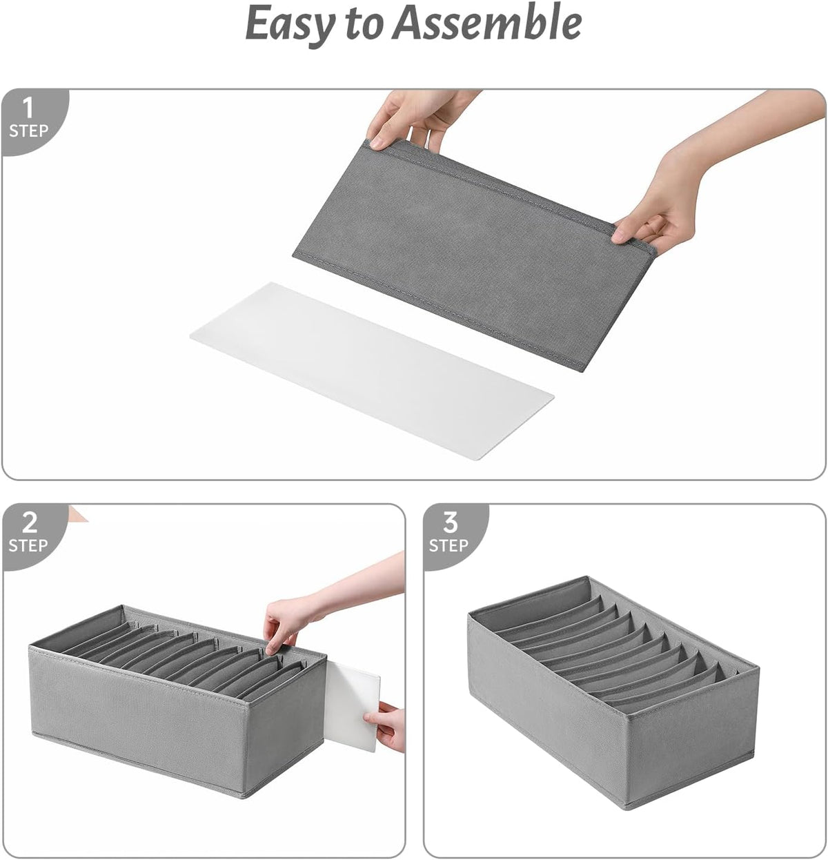 4 Packs T-shirt Drawer Organizers for Clothing,10 Grids Compartment Wardrobe Storage Box, Clothes