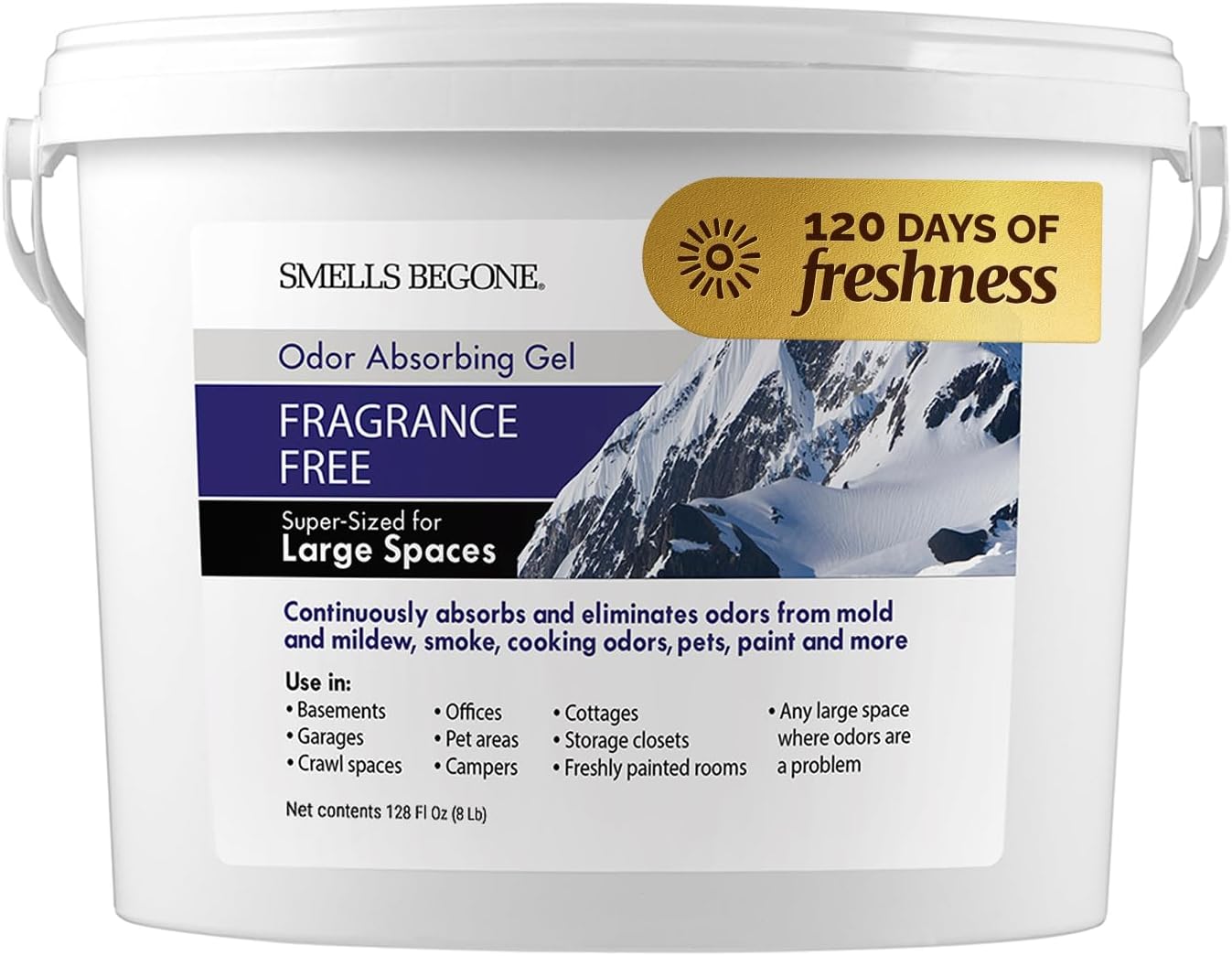 SMELLS BEGONE 1-Gallon Odor Absorber Gel - Air Freshener & Odor Eliminator for Homes, Garages &
