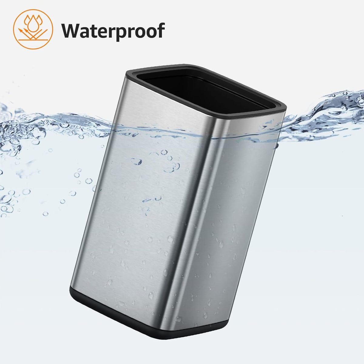 Mbillion 4 Gal/15L Open top Trash Can with Removable Inner Bucket Small Waste Basket, Metal Trash