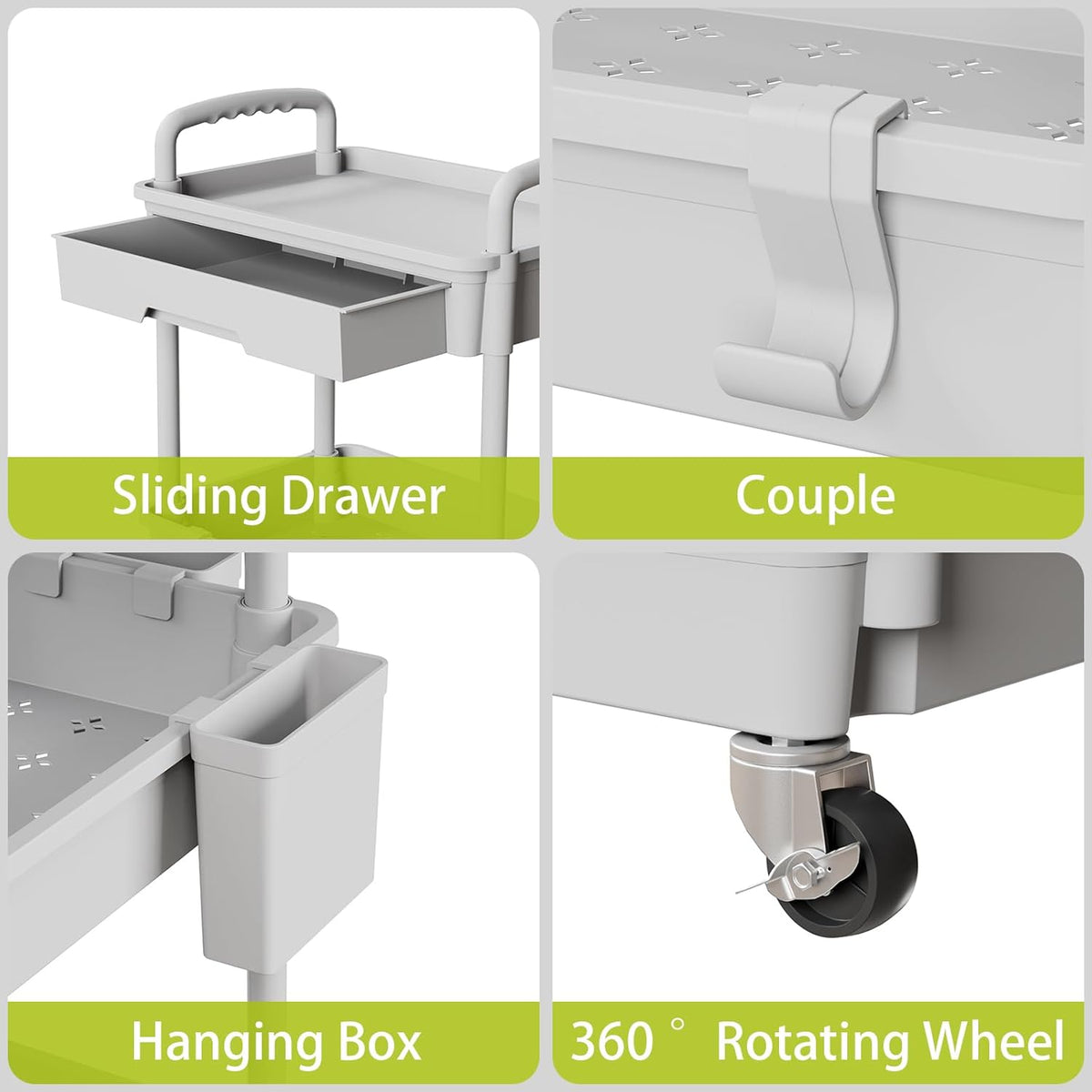 3 Tier Rolling Cart Organizer,Laundry Room Bathroom Organizers and Storage Office Shelves Mobile