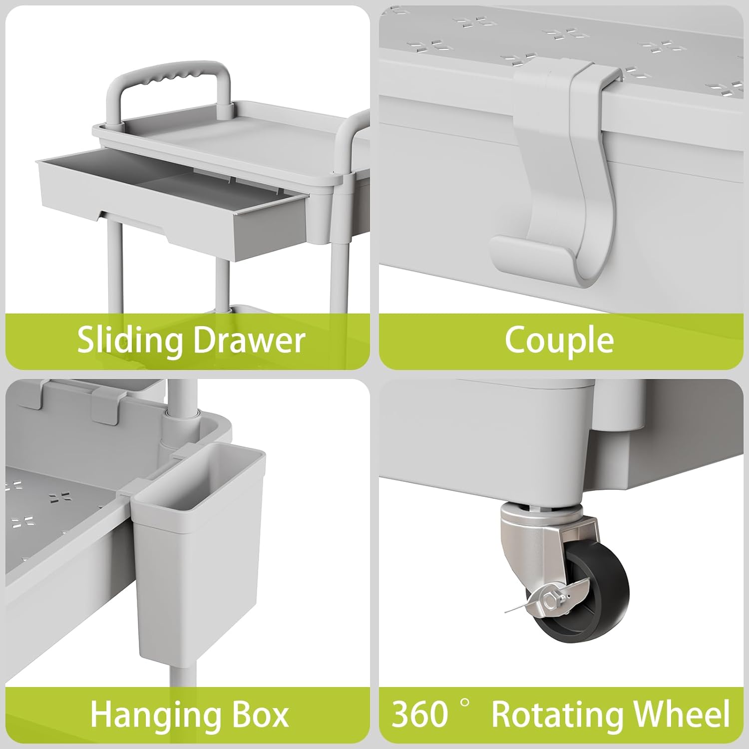 3 Tier Rolling Cart Organizer,Laundry Room Bathroom Organizers and Storage Office Shelves Mobile