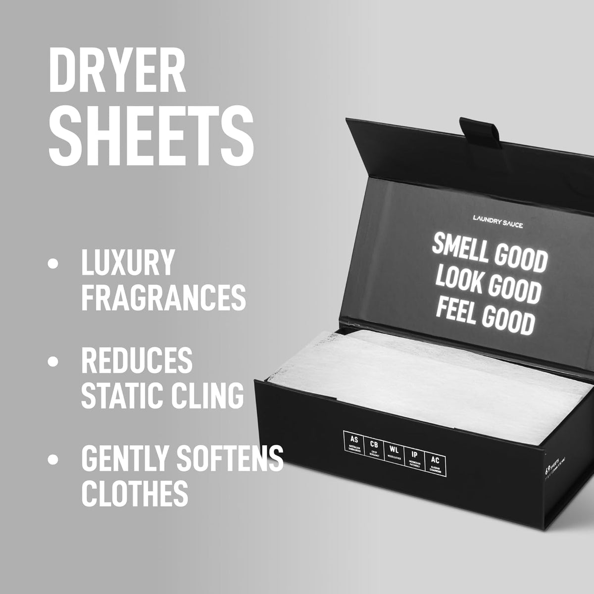 Laundry Sauce - Laundry Dryer Sheets (Australian Sandalwood), Luxury Fragrance, Contains Essential