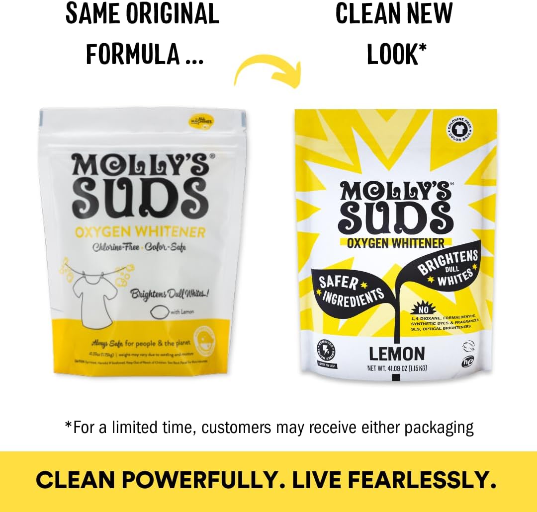 Molly's Suds Oxygen Whitener | Powerful Bleach Alternative, Chlorine Free & Color Safe | Brightens