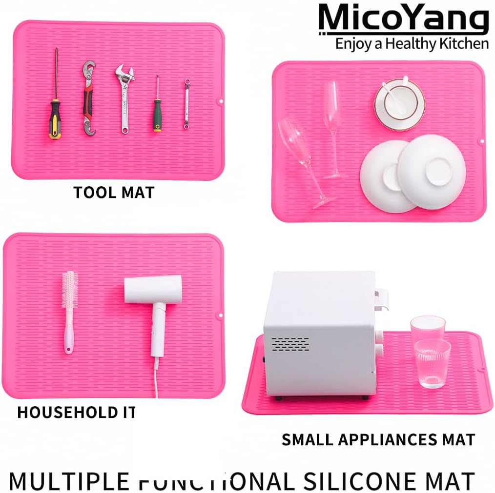 Silicone Dish Drying Mat for Multiple Usage,Easy clean,Eco-friendly,Heat-resistant Silicone Mat for