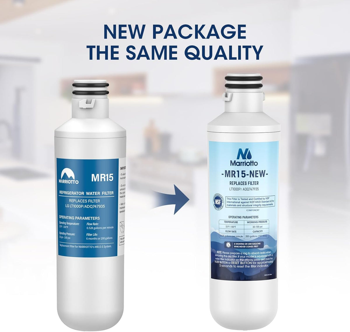 MARRIOTTO Water Filter LT1000PC Replacement for Refrigerator, Compatible with LT1000PC/PCS