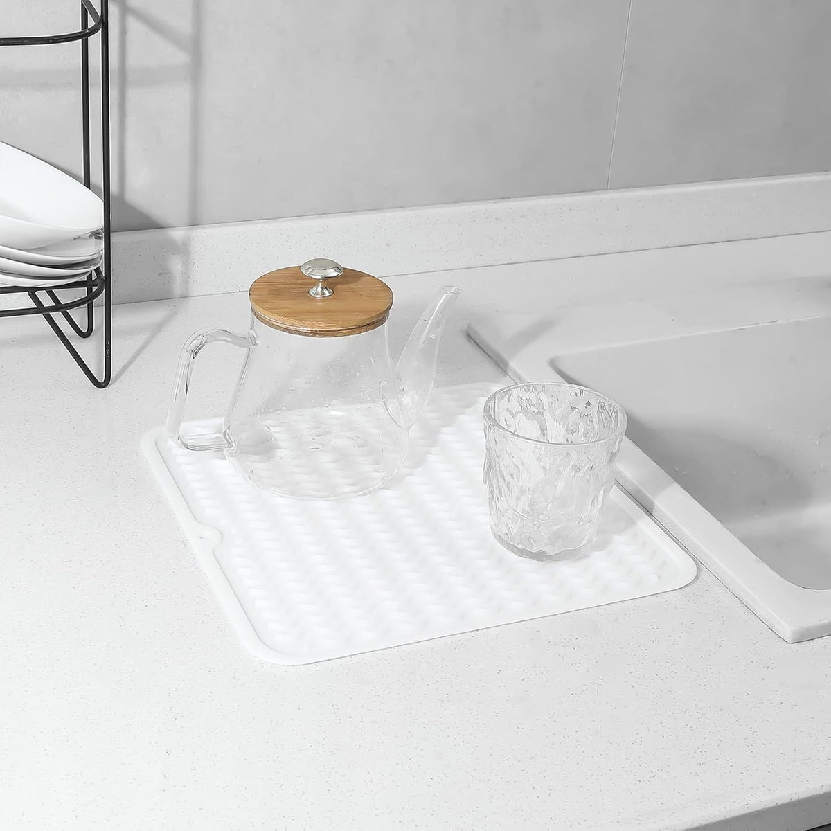 Silicone Dish Drying Mat for Multiple Usage,Easy clean,Eco-friendly,Heat-resistant Silicone Mat for