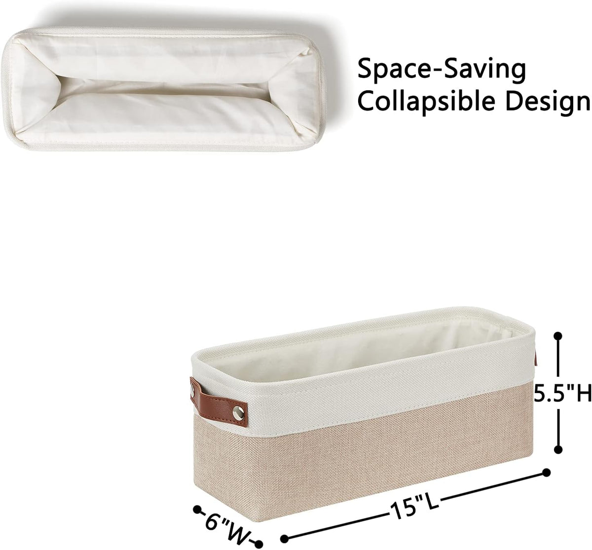 DULLEMELO 2-Pack Bathroom Baskets for Toilet, Small Storage Bins for Organizing Closets, Cabinets