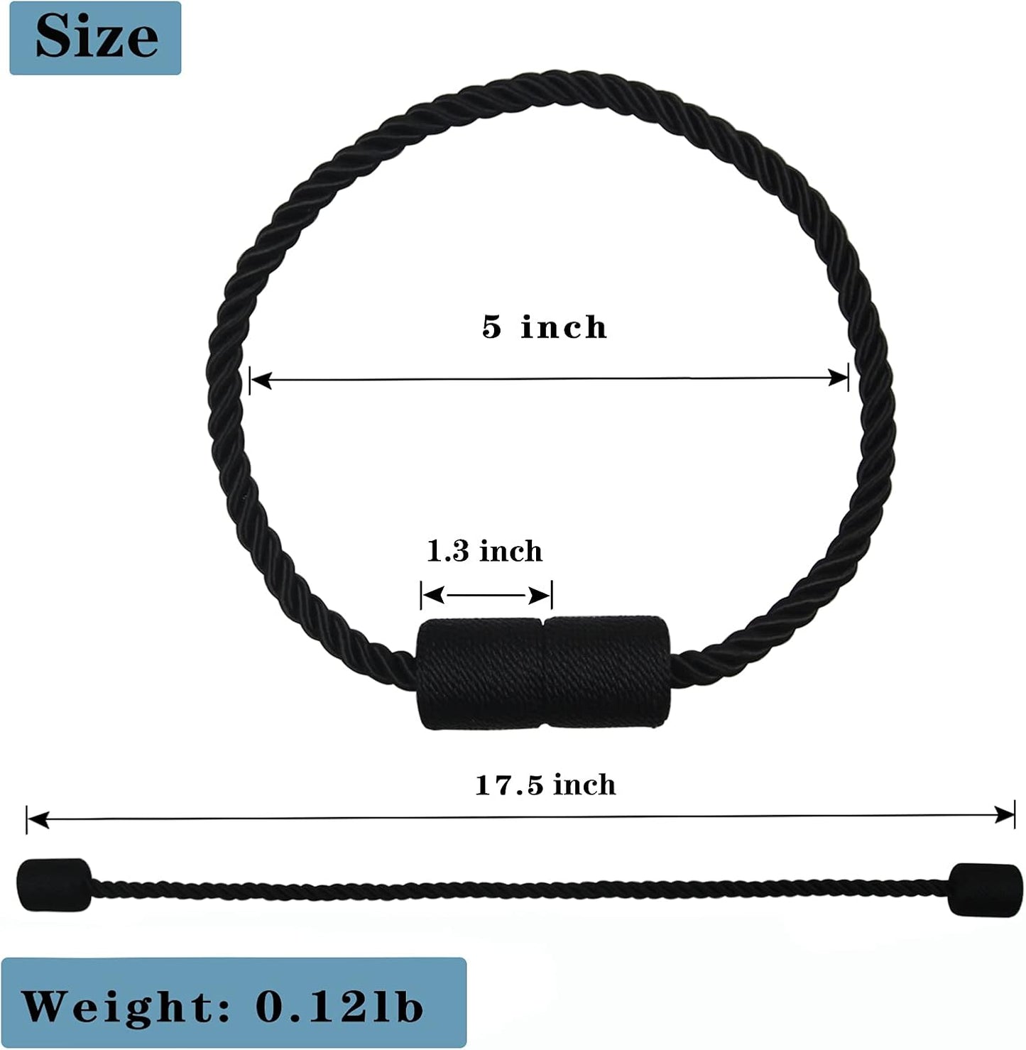 4 Pack Strong Magnetic Curtain Tiebacks Outdoor Elegant Decorative Tie Backs Modern Rope Tiebacks