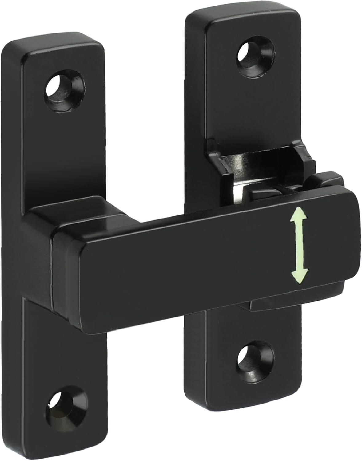 90/180 Degree Flip Latch Gate Latch, Heavy Duty Black Safety Door Lock Enhanced Security Flip Latch