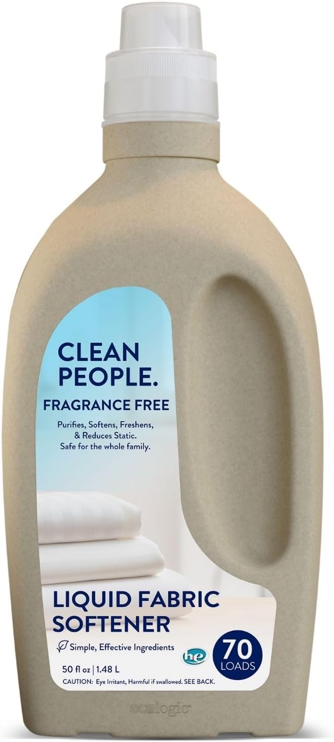 The Clean People Liquid Fabric Softener - Softens & Removes Static Cling - Vegan (50 Fl Oz