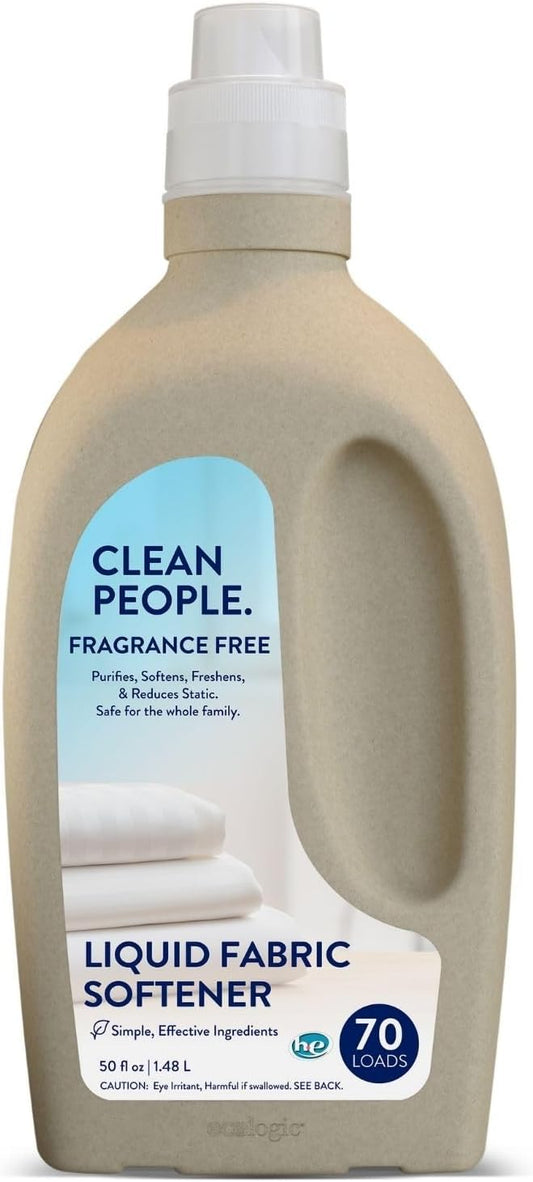 The Clean People Liquid Fabric Softener - Softens & Removes Static Cling - Vegan (50 Fl Oz