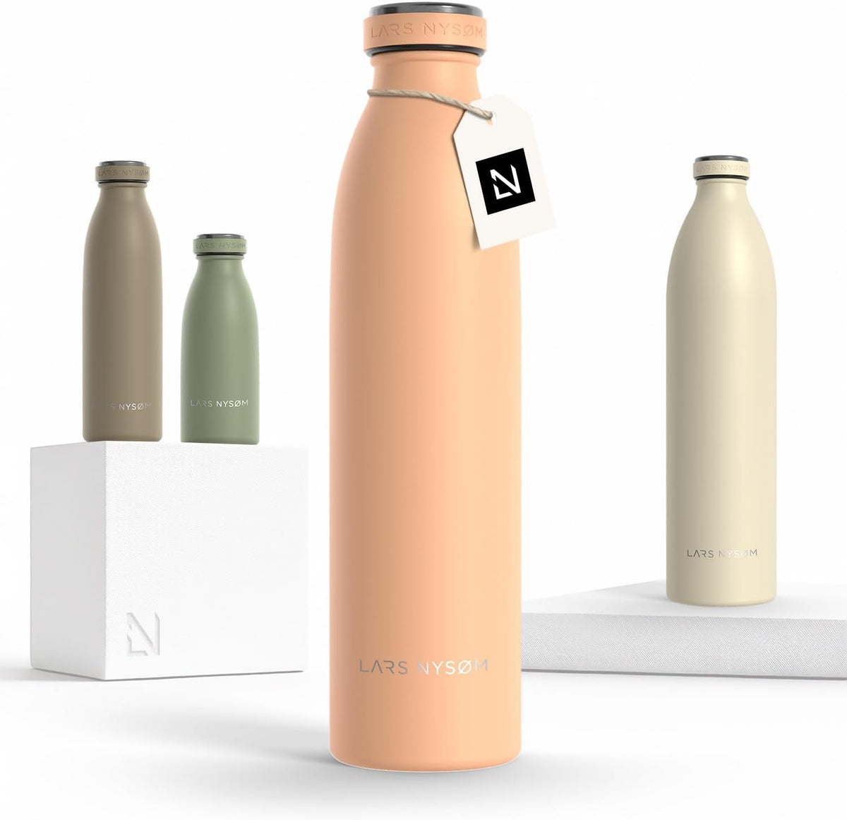 LARS NYSØM Stainless Steel Insulated Water Bottle 12oz 17oz 25oz 34oz 51oz | Insulated Thermo Flask