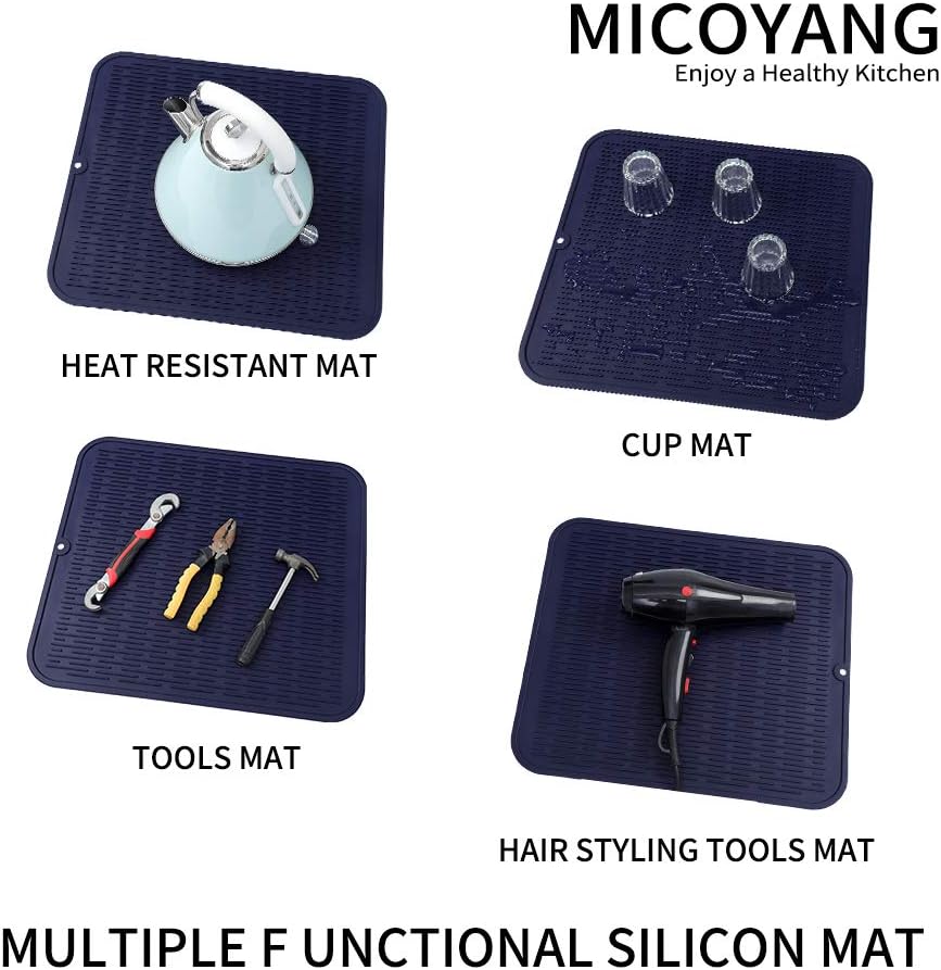 Silicone Dish Drying Mat for Multiple Usage,Easy clean,Eco-friendly,Heat-resistant Silicone Mat for