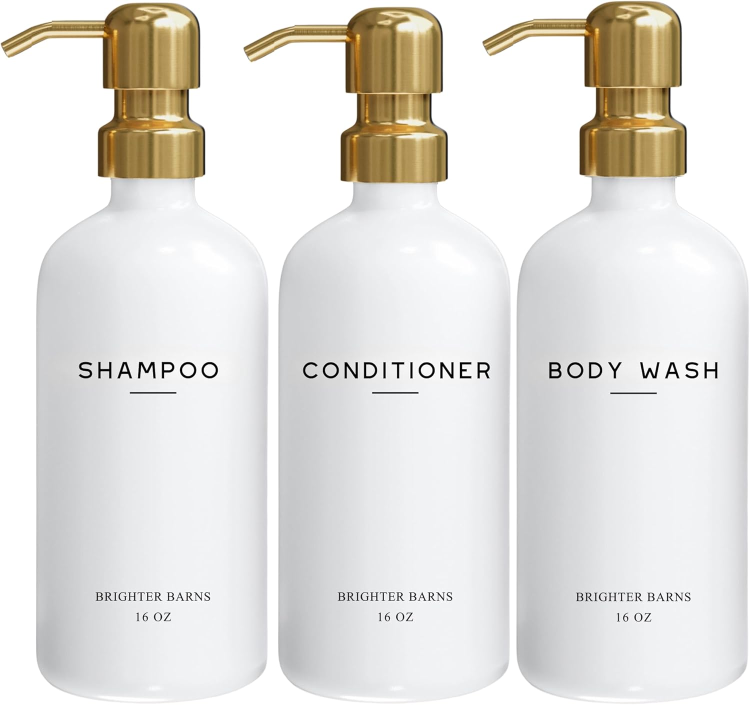 Luxury Shampoo and Conditioner Dispenser Set by Brighter Barns - Shower Soap Dispenser - Shampoo