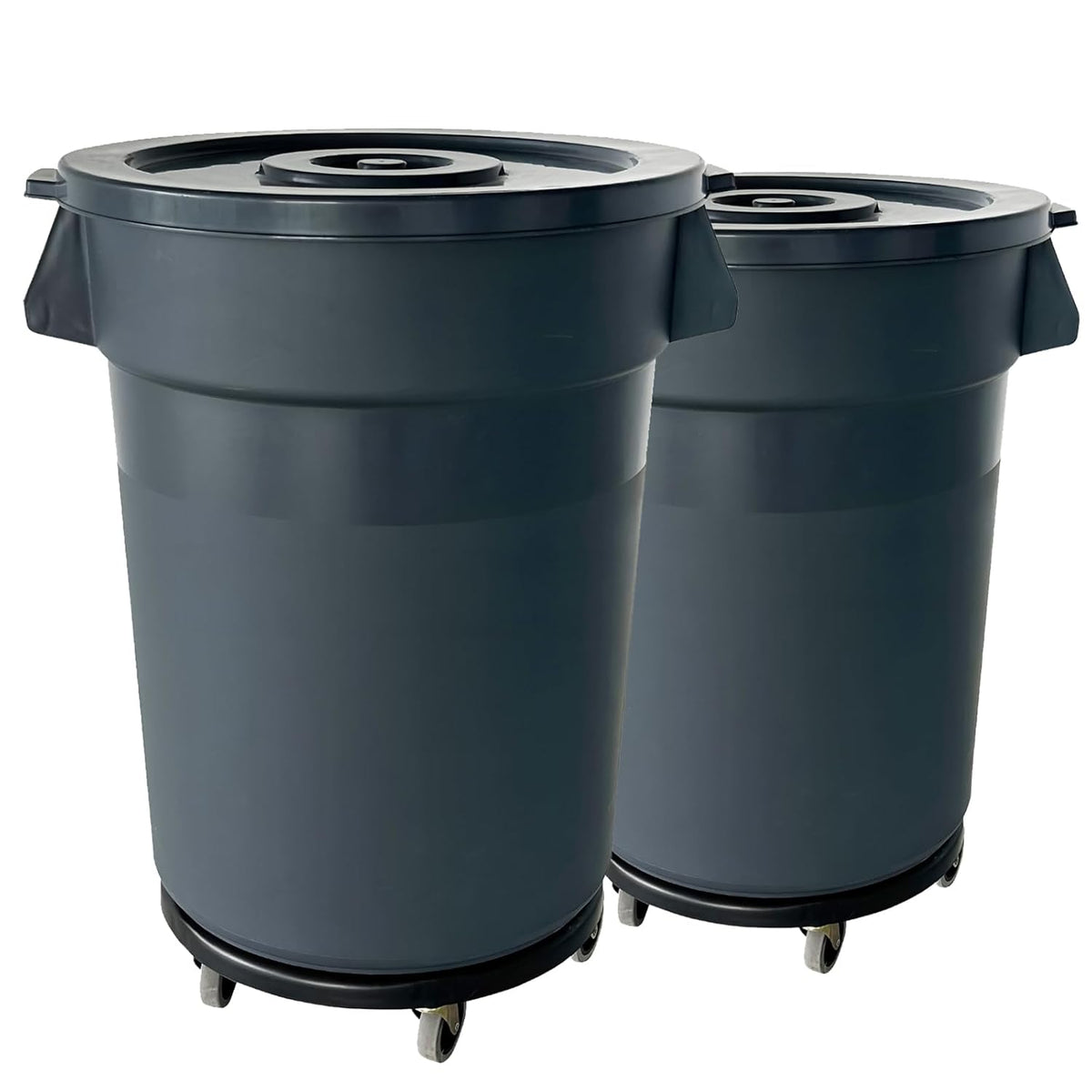 32 Gallon Outdoor Trash Can, Outdoor Trash Can with Lid and Removable Wheels, Rolling Garbage Can