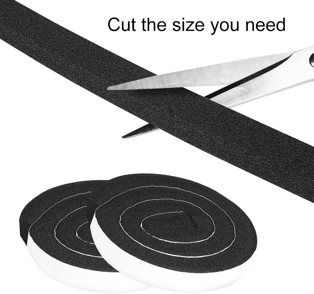 2 Rolls 1/2 Inch W 1/2 T Weather Stripping Air Conditioner Open Cell Foam Seal Tape, Window