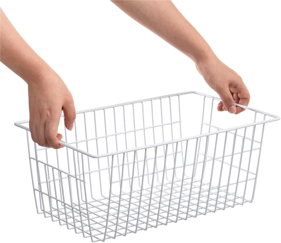 SANNO Wire Metal Baskets Freezer Baskets Farmhouse Organizer Storage Bins Large Organizer Bins for