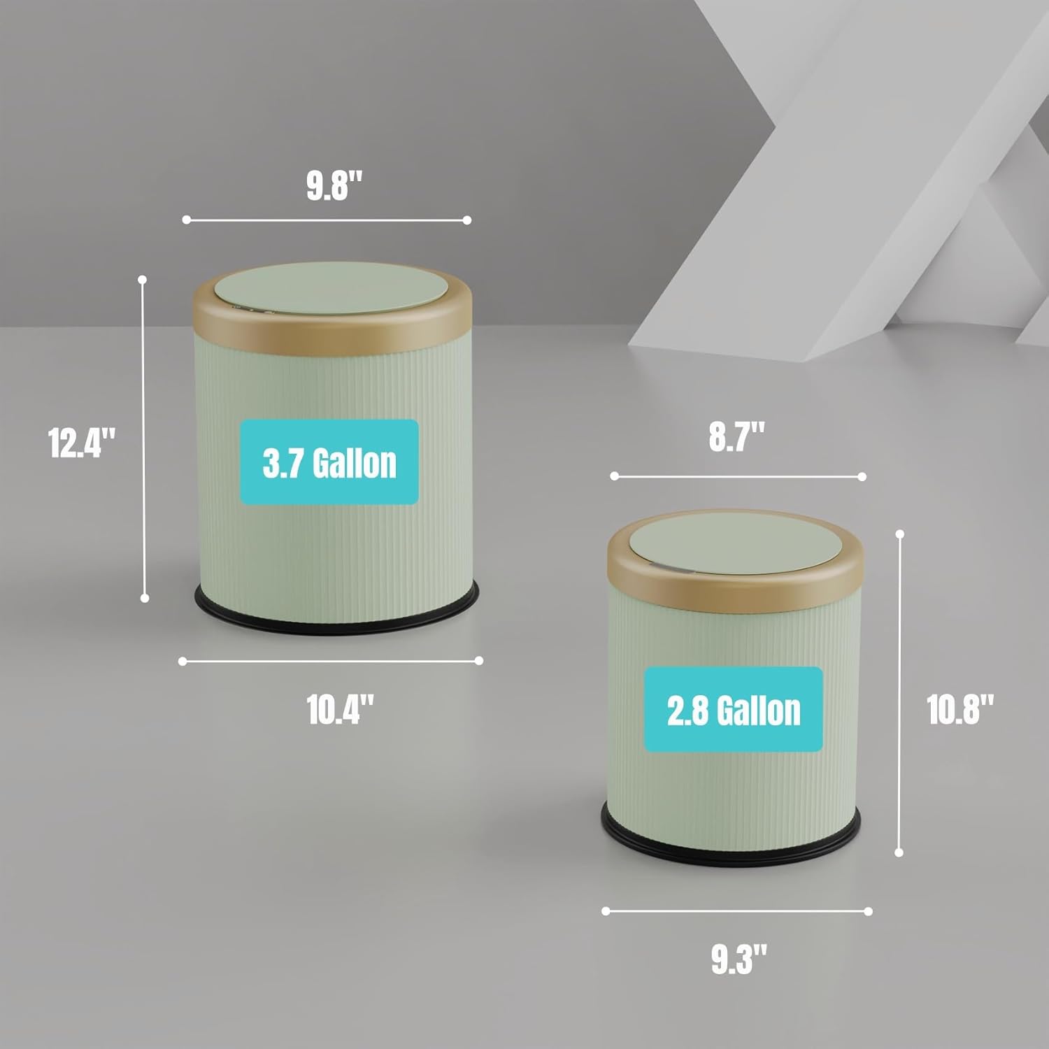 URALFA 3.7 Gallon Automatic Motion Sensor Bathroom Trash Can with Lid, 14 Liter Touchless Trash