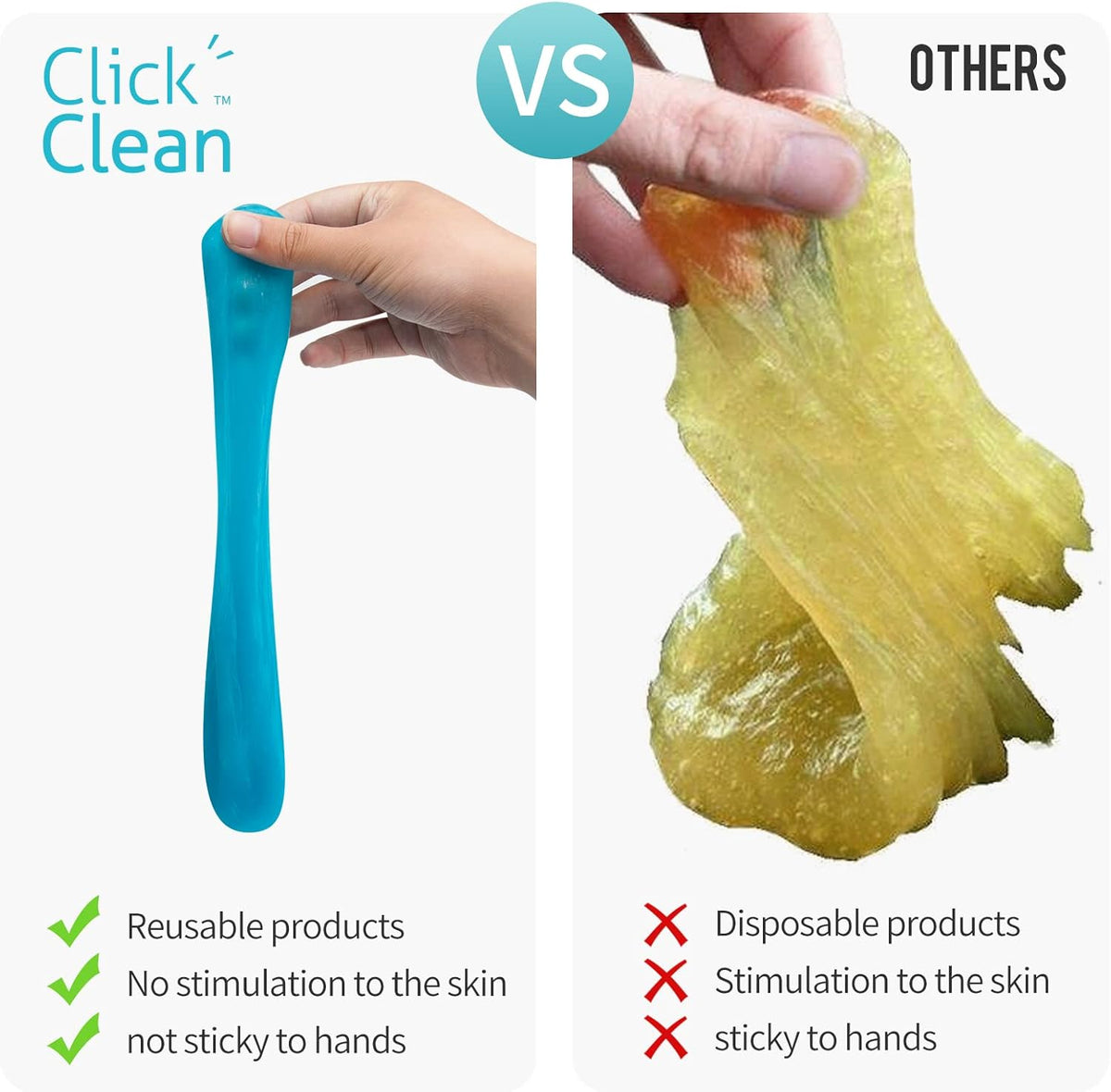 CLICK CLEAN Keyboard Cleaning Gel, 7oz Universal Cleaning Gel for Keyboards Electronics Dust