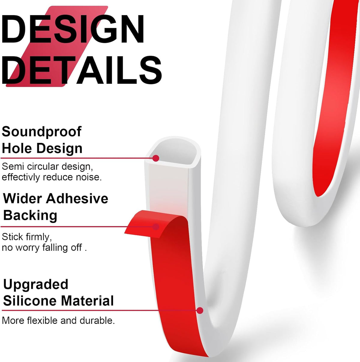 Benory Silicone Weather Stripping Door Seal - Self Adhesive D Shaped Seal Strip for Door