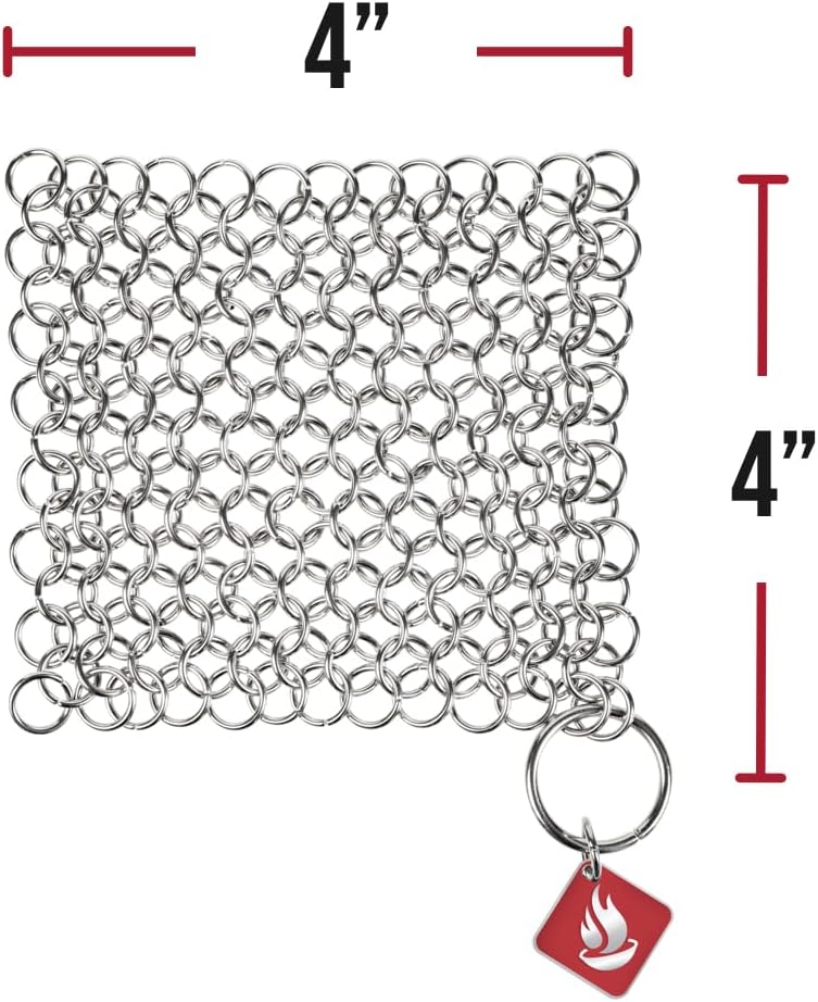 Knapp Made Original CM Scrubber 4" Chainmail Scrubber - Cleaner For Cast Iron, Stainless Steel