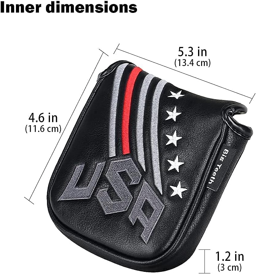 Big Teeth Golf Cover USA Stripe and Star Headcover Covers, Driver Fairway Wood Hybrid Headcovers