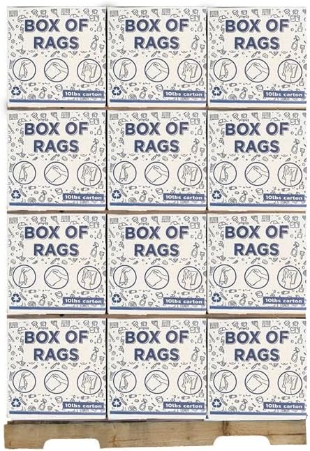 Recycled White Sheeting Cleaning Rags (600 lbs. Pallet 60x10 lbs. Box) – Lint Free White Cotton