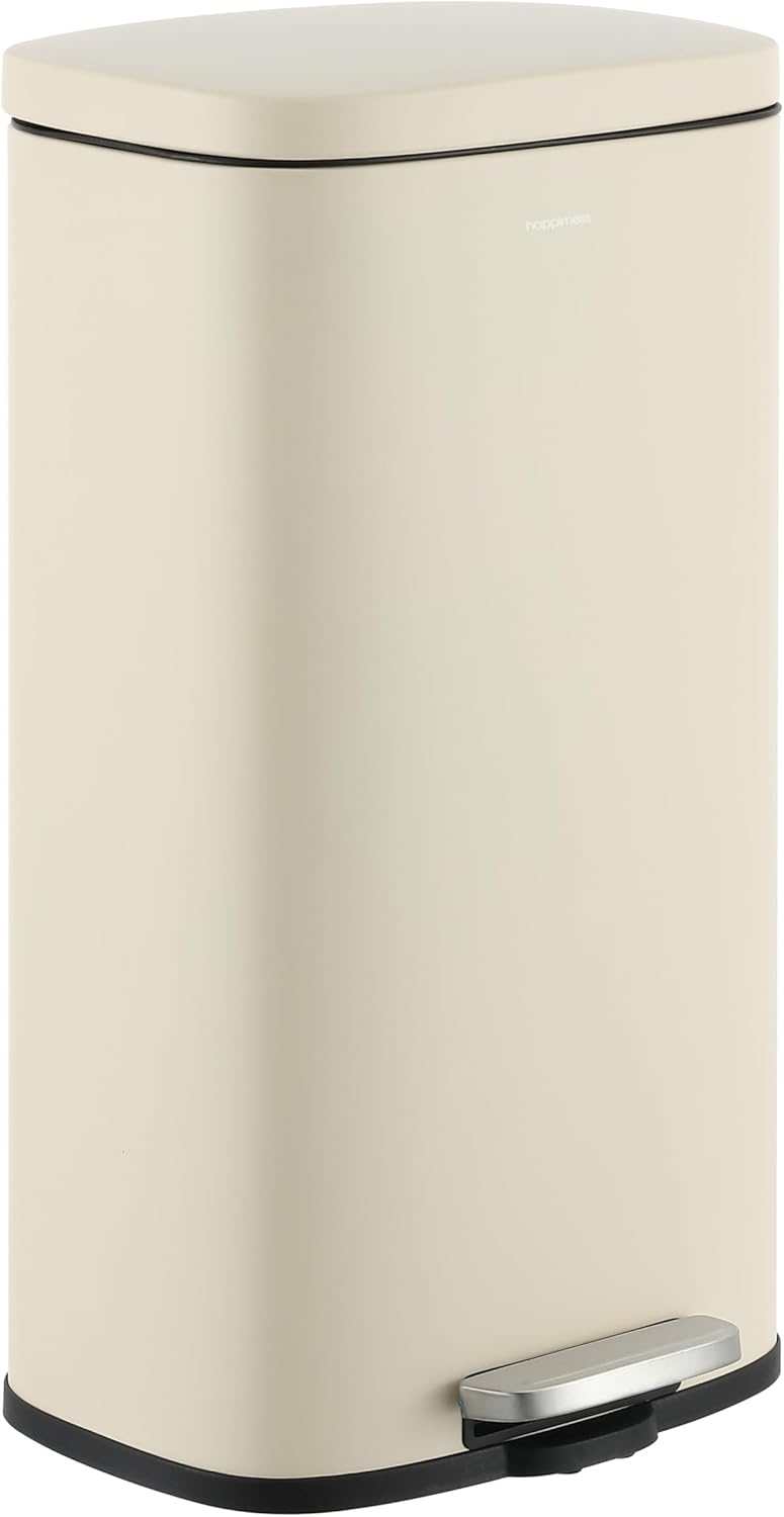 happimess HPM1011I Curtis 8-Gallon Step-Open Trash Can, Fingerprint Resistant, Modern, Minimalistic