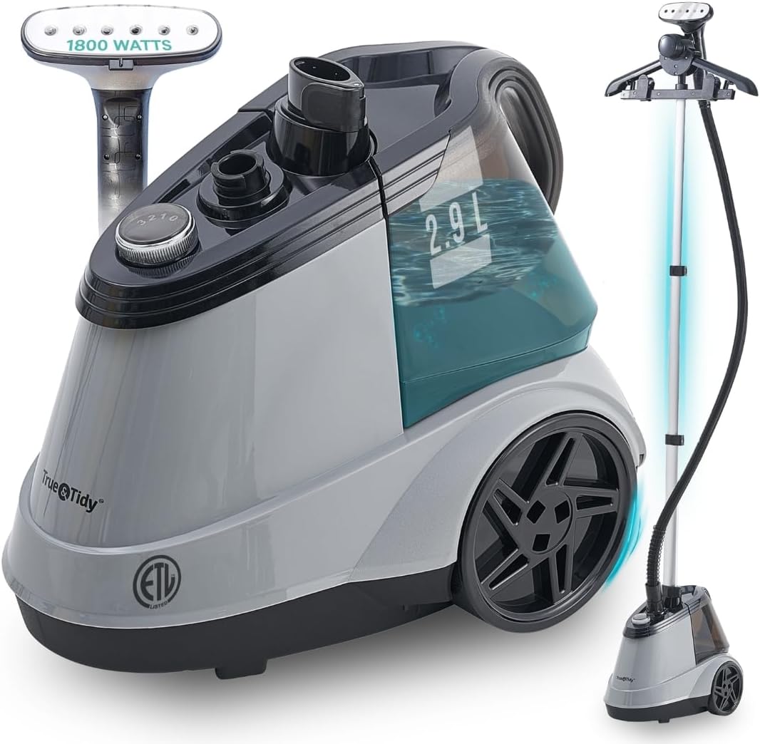 True & Tidy Heavy Duty Commercial Full Size Standing Garment Steamer for Clothes with Extra Large