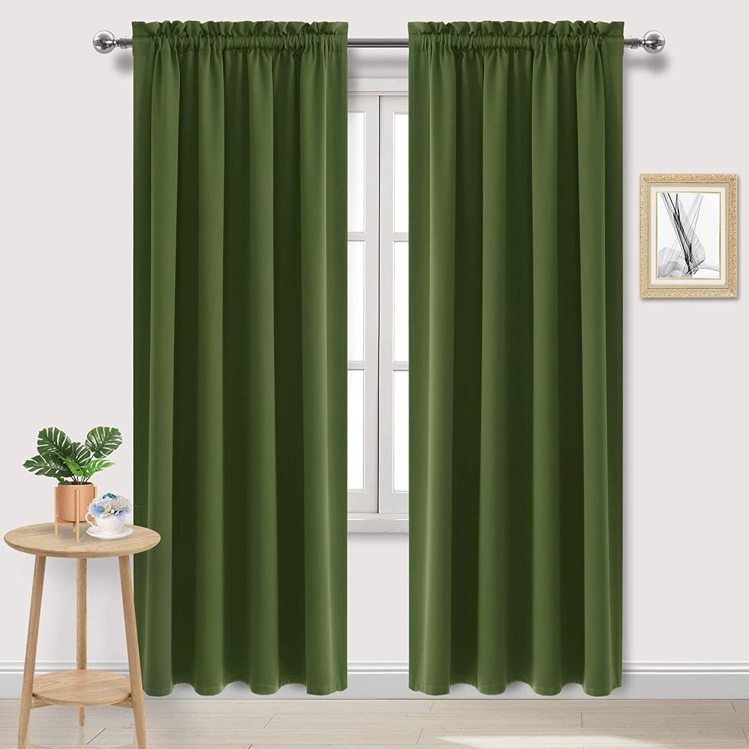 DWCN Blackout Curtains Room Darkening Thermal Insulated Bedroom Curtains Window Curtain Panels, 42
