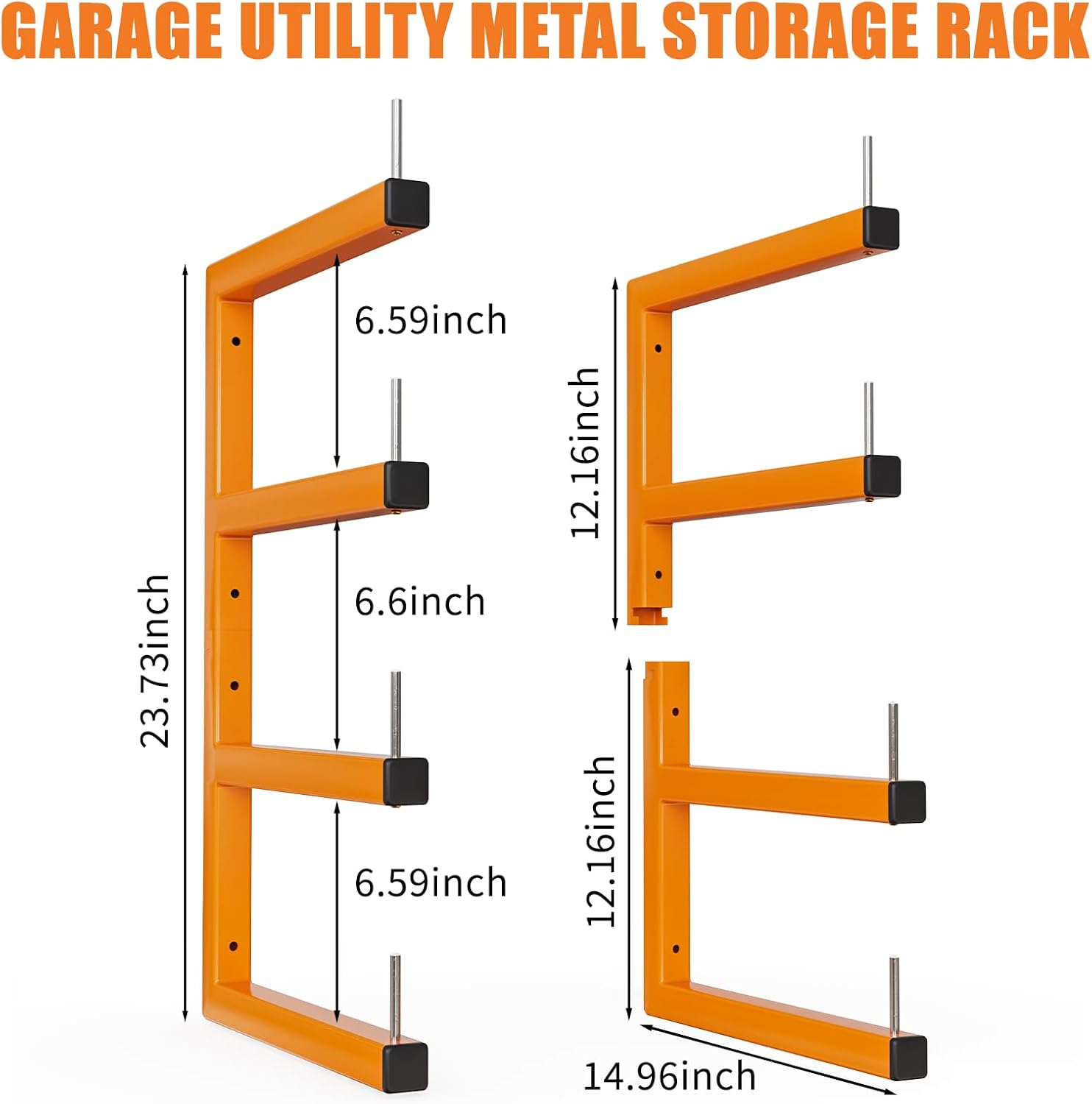 2-Pack Lumber Storage Rack, Wood Storage Racks Wall Mount, Heavy Duty Garage Wood Organizer With