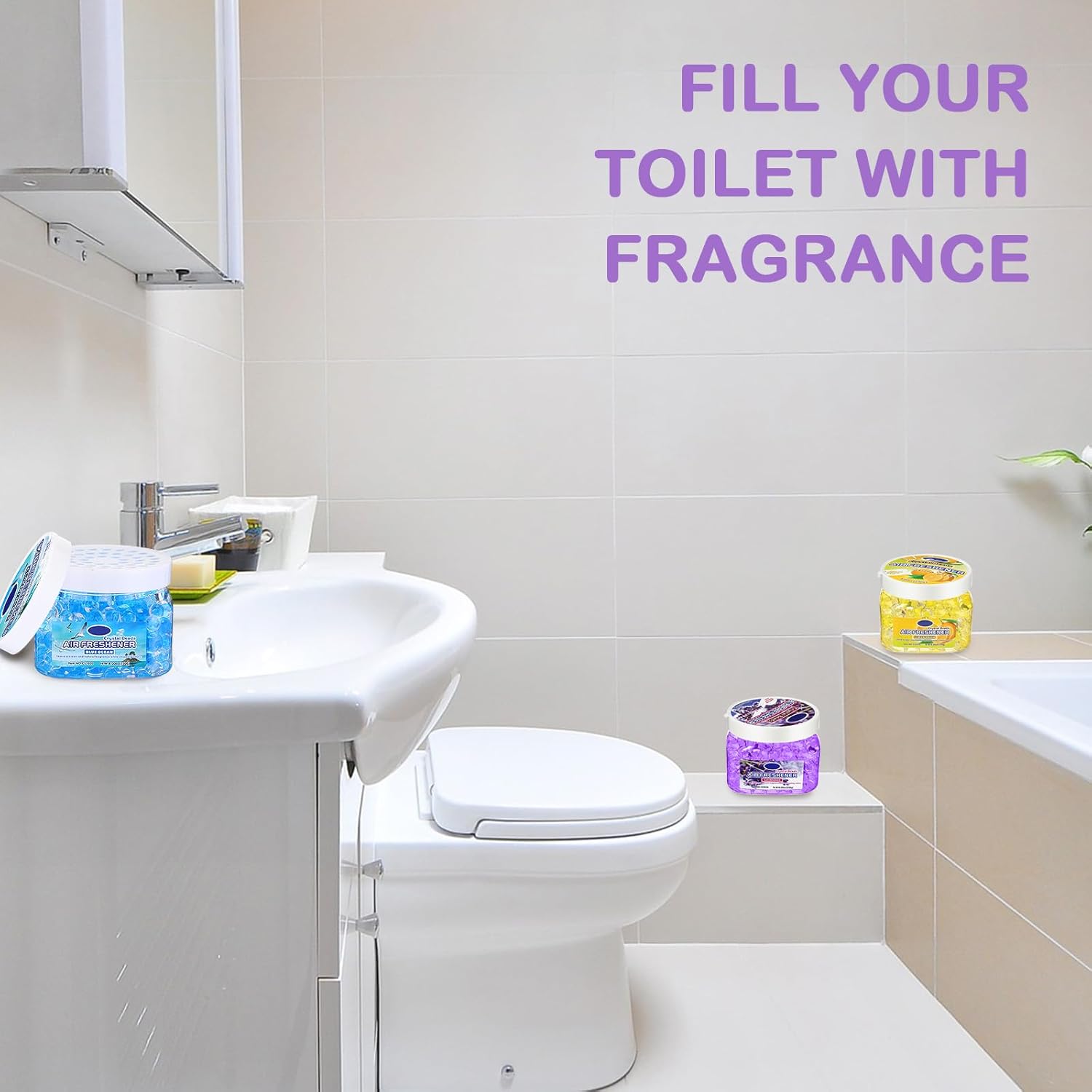 6 Pcs Air Freshener Gel Beads Bulk Odor Eliminator Beads Odor Removing Gel for Home, Bathrooms