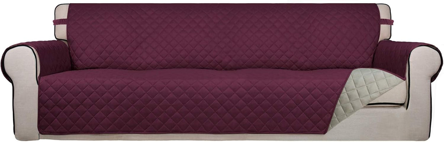 PureFit Reversible Quilted Sofa Cover, Water Resistant Slipcover Furniture Protector, Washable