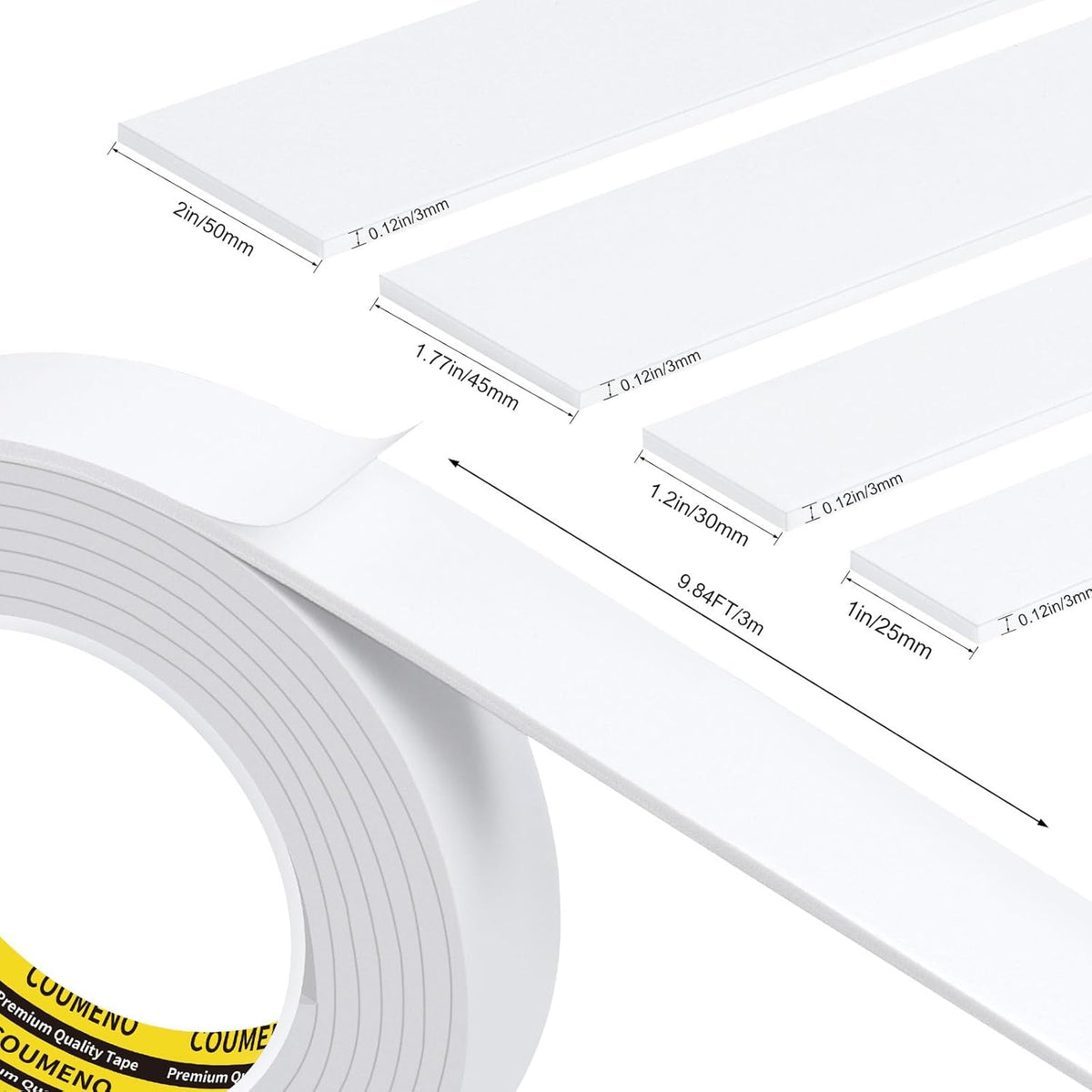 Single-Sided Adhesive White Foam Tape (EVA Material), Single-Sided Sealing Foam pad Sponge Tape for