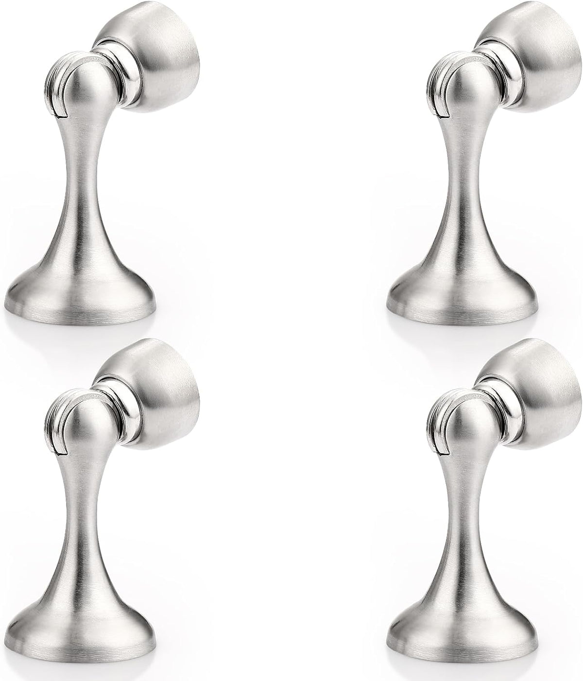 Probrico Brushed Nickel Magnetic Door Stoppers for Bottom of Door, Stainless Steel Magnet Door