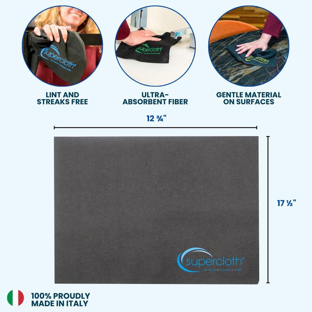 Supercloth® Premium Microfiber Cleaning Cloth for All-Purpose, Lasts Over 5 YEARS, Glasses Cleaning