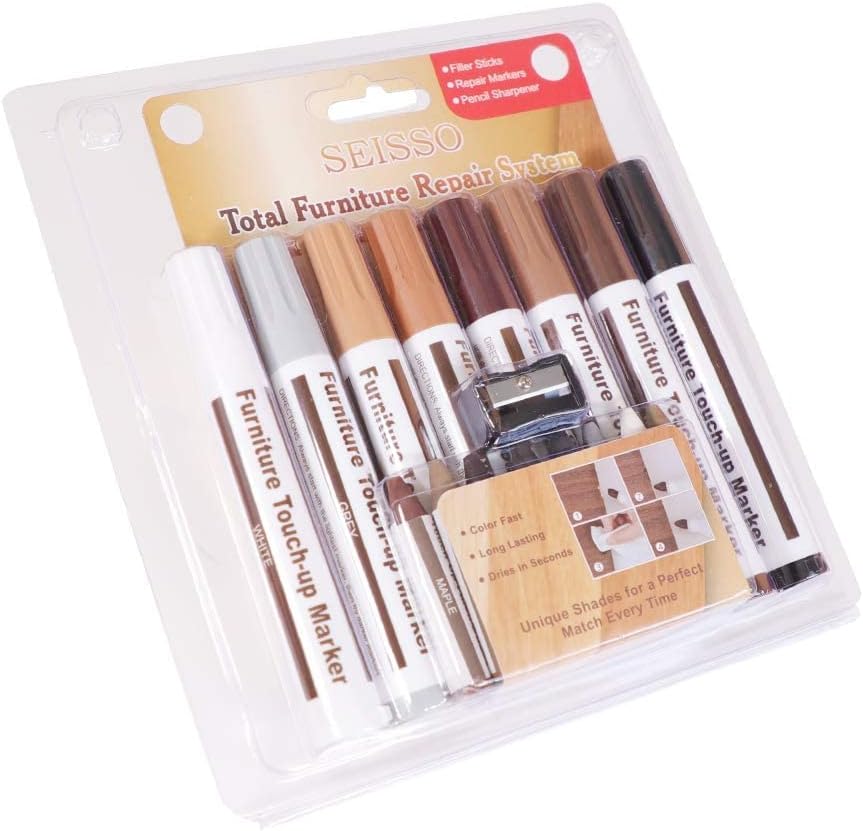 DEWEL Furniture Markers Touch Up, Upgrade Wooden Furniture Repair Kit, Premium Wood Scratch Repair