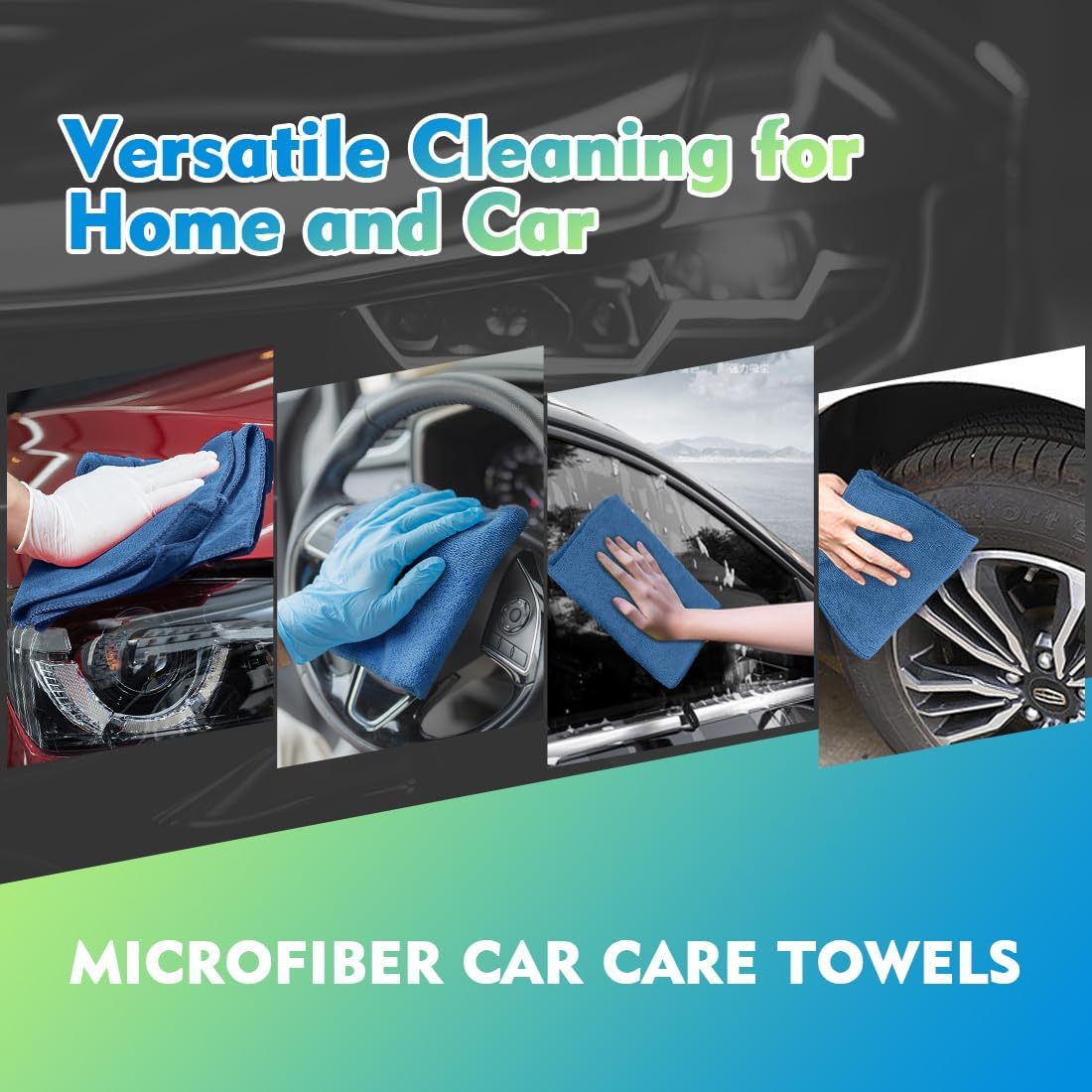 HOMEXCEL Microfiber Cleaning Cloth 12 Pack 12.5 x 12.5 inch Microfiber Towels for Cars Ultra