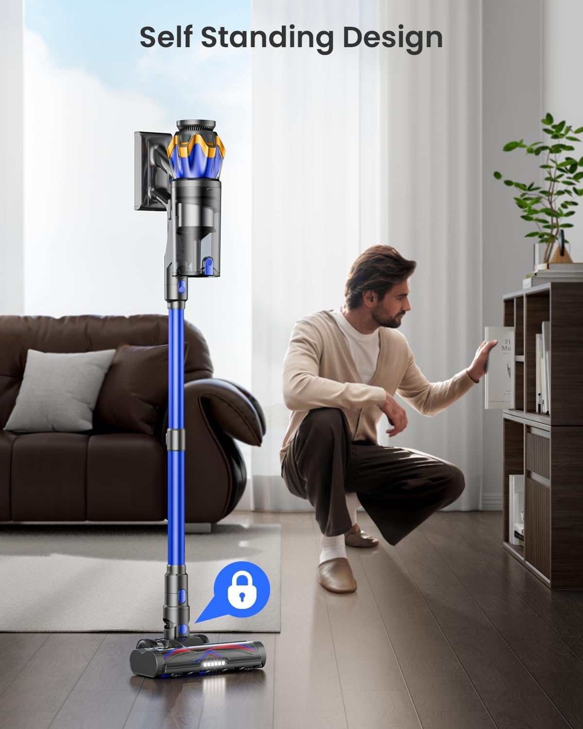 Cordless Vacuum Cleaner, Upgraded 600W 50KPA 70Mins Cordless Stick Vacuum Cleaner with