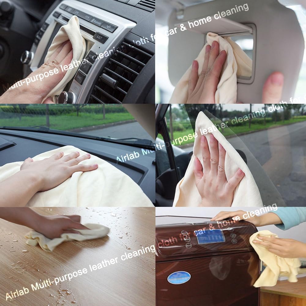 Chamois Cloth for Car - 35'' x 23.6'' (5.7 sq ft) - Extra Large Drying Natural Shammy Towel Real