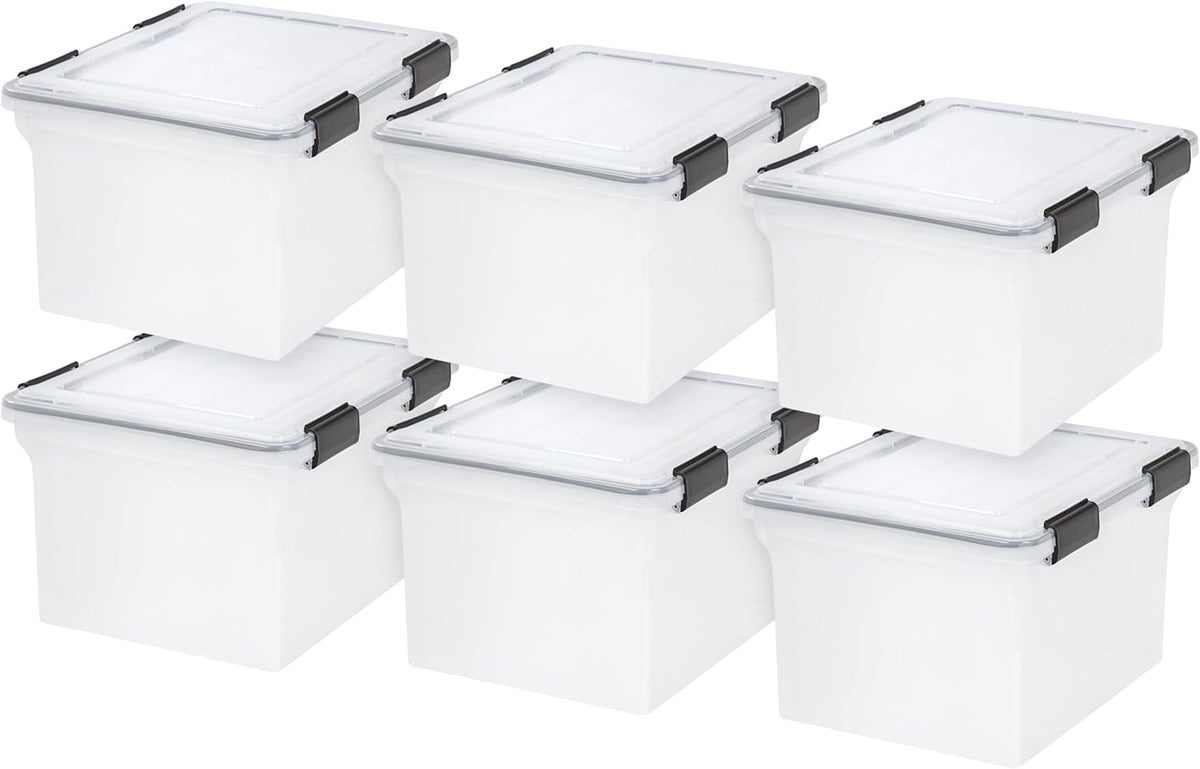 IRIS USA 32 Quart WEATHERPRO Plastic Storage Box with Durable Lid and Seal and Secure Latching