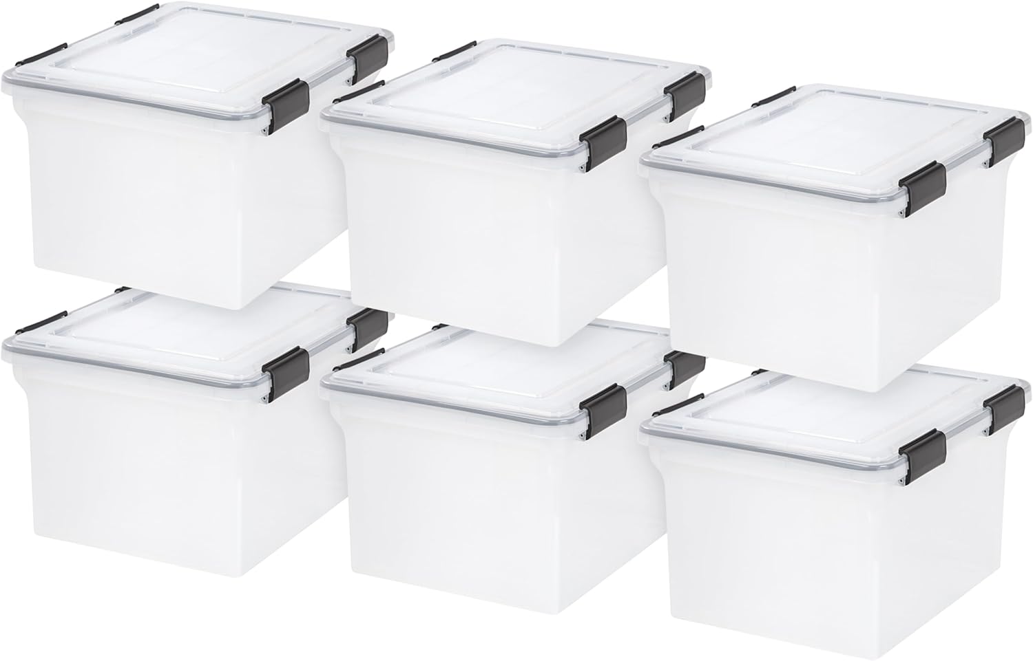 IRIS USA 32 Quart WEATHERPRO Plastic Storage Box with Durable Lid and Seal and Secure Latching