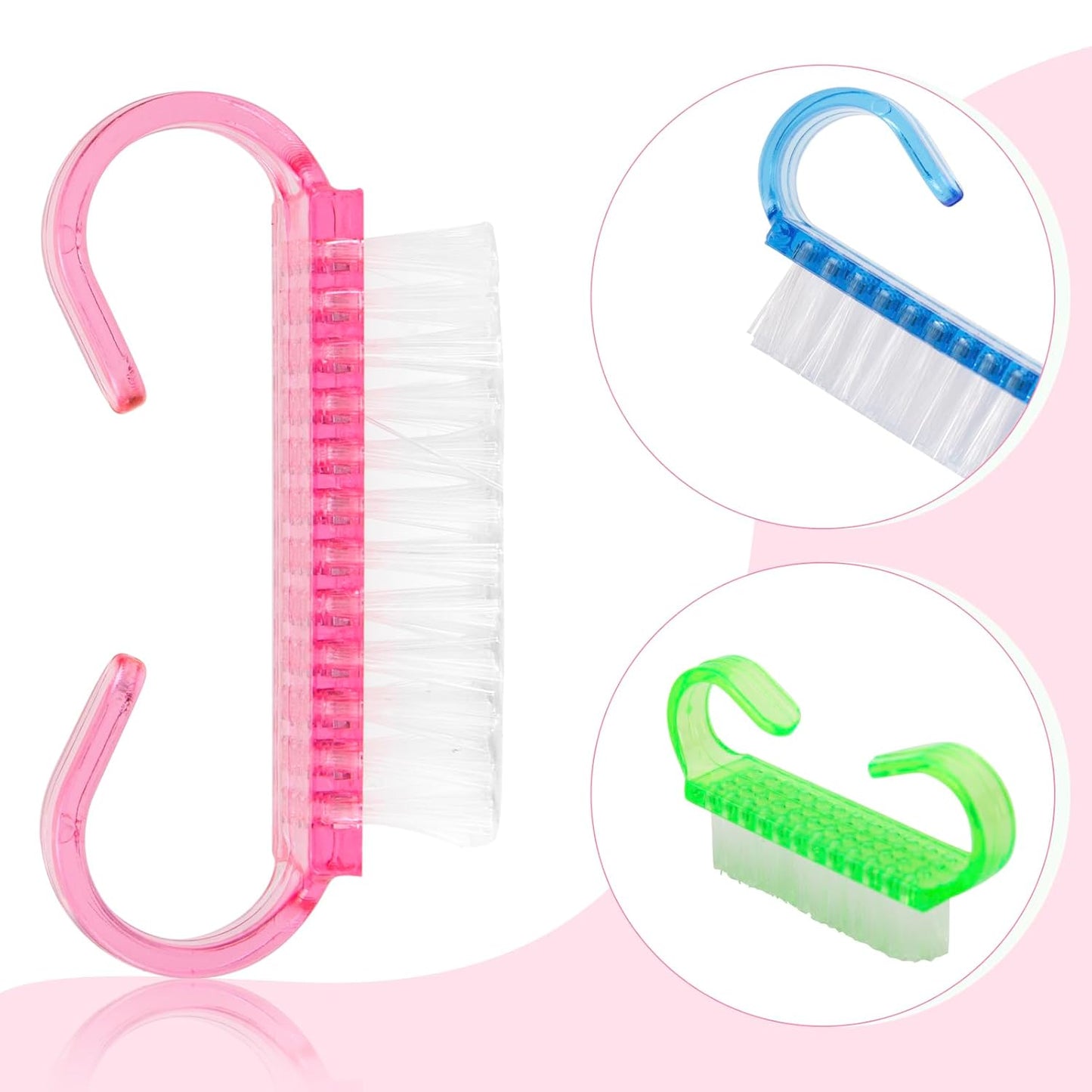 25 Pcs Handle Grip Nail Brush, Fingernail Scrub Cleaning Brushes for Nails and Toes, Hand & Foot