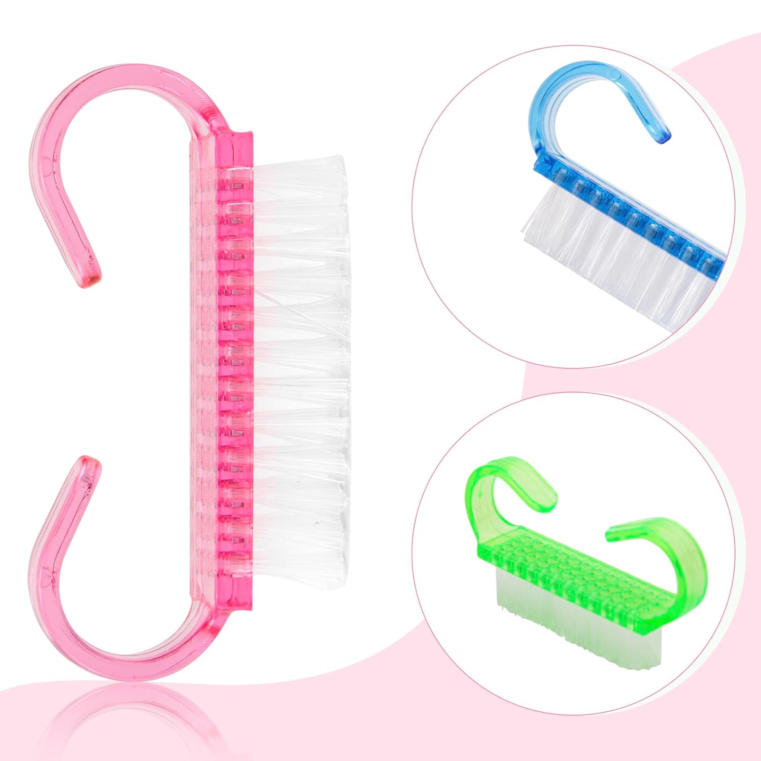 25 Pcs Handle Grip Nail Brush, Fingernail Scrub Cleaning Brushes for Nails and Toes, Hand & Foot